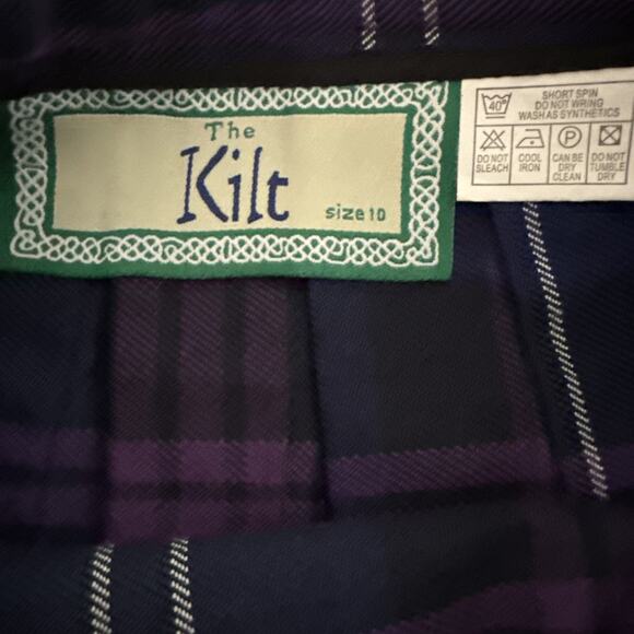 SCOTTISH HIGHLAND The KILT Y 10 PURPLE BLUE WHITE TARTAN PLAID SKIRT Belt Strap - Picture 4 of 6